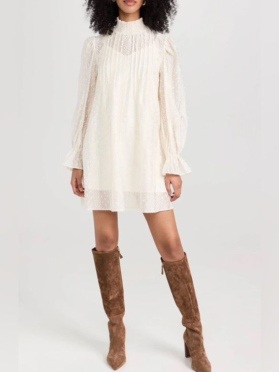 English Factory Dresses & Skirts - English Factory • Embroidered Smocked Neck Organza Dress